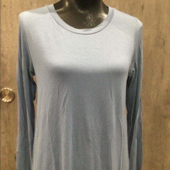 EILEEN FISHER BLUE LONG TUNIC TOP WITH SIDE SLITS SIZE XS RELAXED FIT - Picture 5 of 7